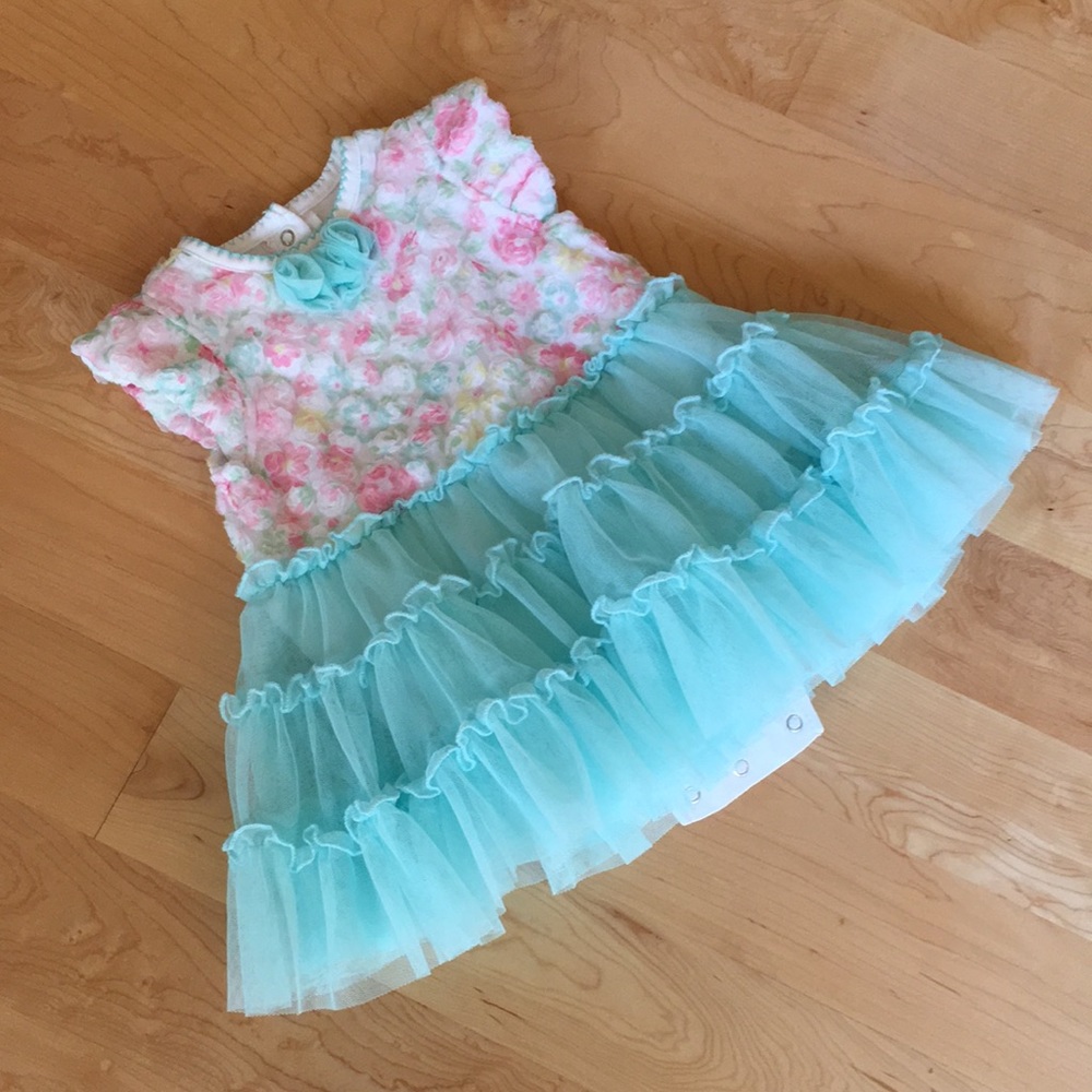 Little Me Floral Ruffle Dress 9 Month